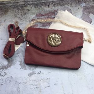 Brand New Purse With Pockets Zip Closures Chain/Strap Crossbody Clutch Shoulder